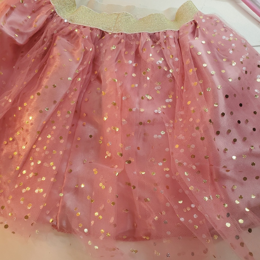 Princess Costume Set Pink Gold Tutu Skirt Crown Headband Star Wand Kids - Picture 7 of 9